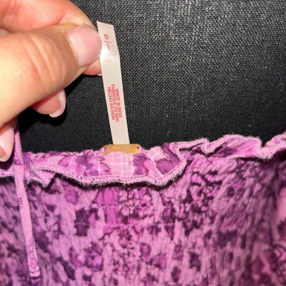 Free People Purple scrunch Sheath Dress with Bishop Sleeves - Picture 5 of 10